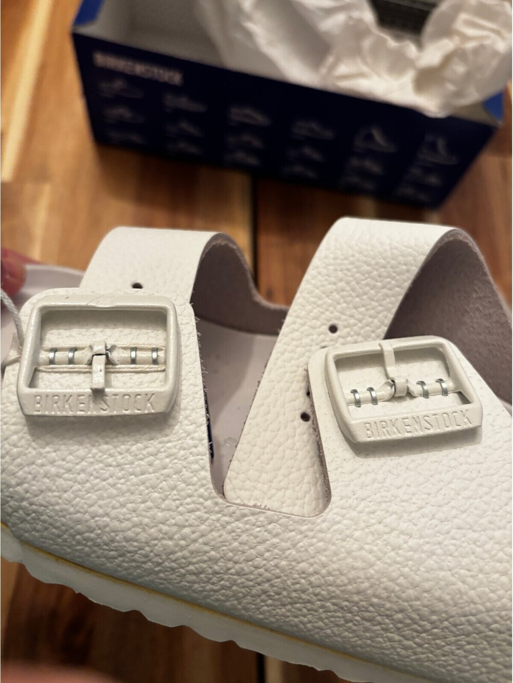 Birkenstock White Arizona EVA Sandals Size 44 Made in Germany - Picture 7 of 9